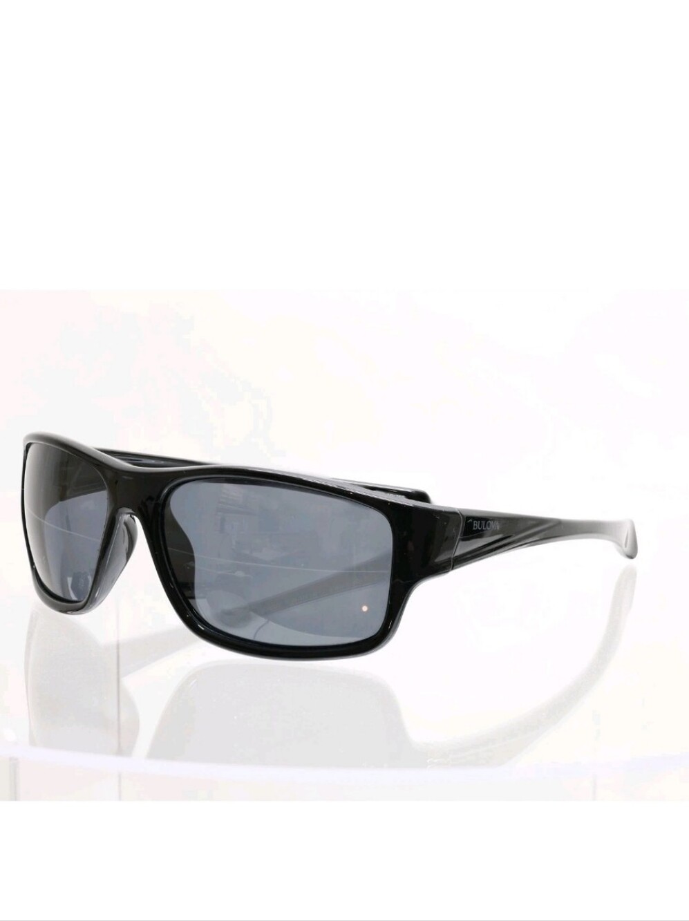 Bulova Coronado Wraparound Sunglasses Shiny Black 62-16-136 Unisex Vintage Style